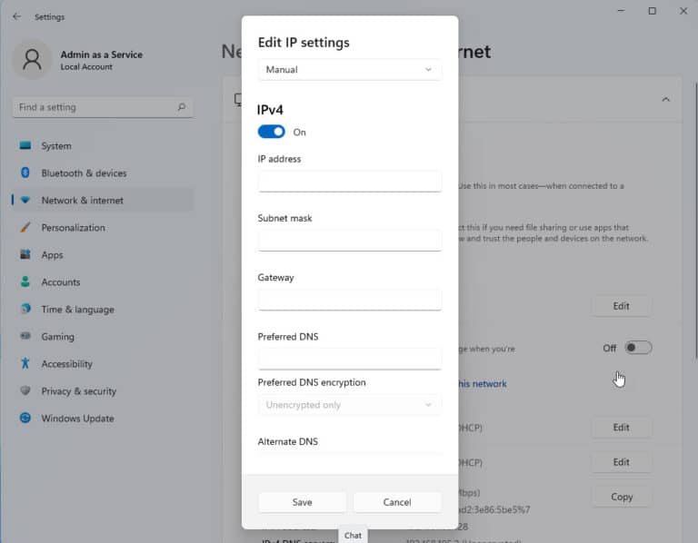 set manual ip address windows 11